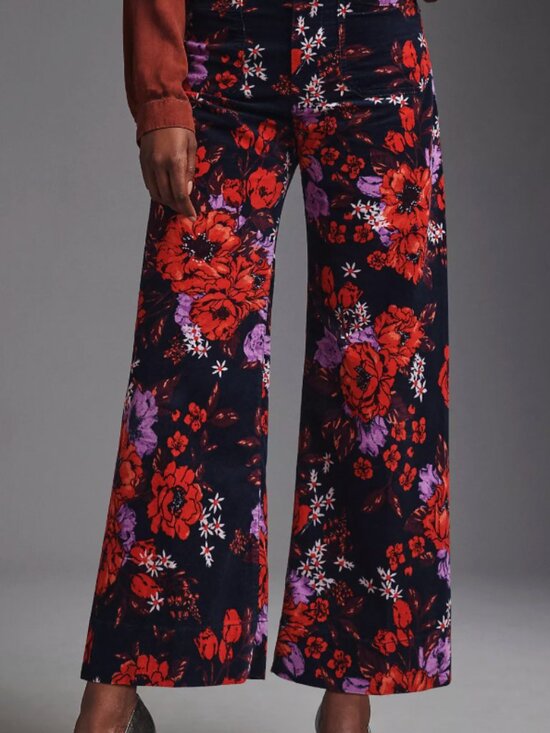 Anthropologie Maeve Colette Cropped Velvet Pants - Picture 2 of 6